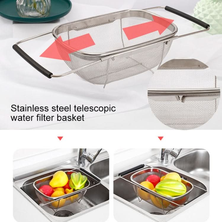 Stainless Steel Foldingf Filter Kitchen Tools Drainage Household Retractable Vegetable Fruit Basket - Reluova