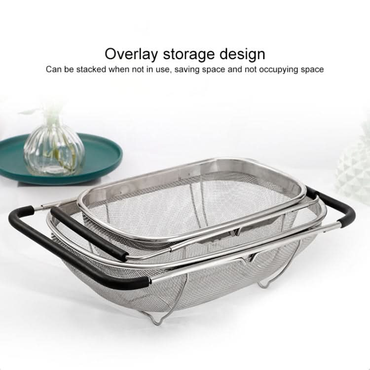 Stainless Steel Foldingf Filter Kitchen Tools Drainage Household Retractable Vegetable Fruit Basket - Reluova