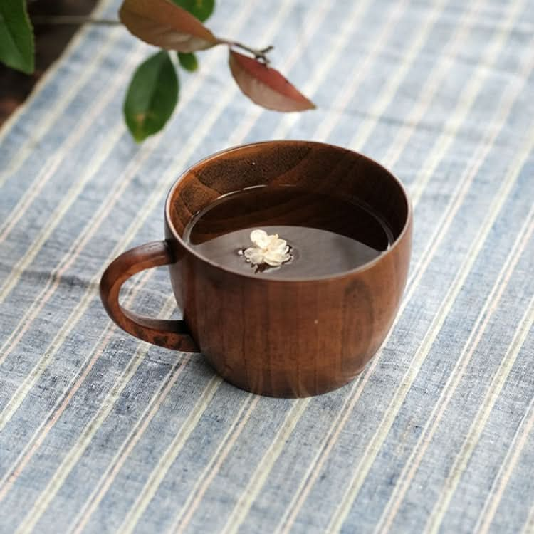 Mini Retro Handmade Wooden Coffee Tea Juice Water Cup Breakfast Beer Milk Drinkware with Handle - Reluova