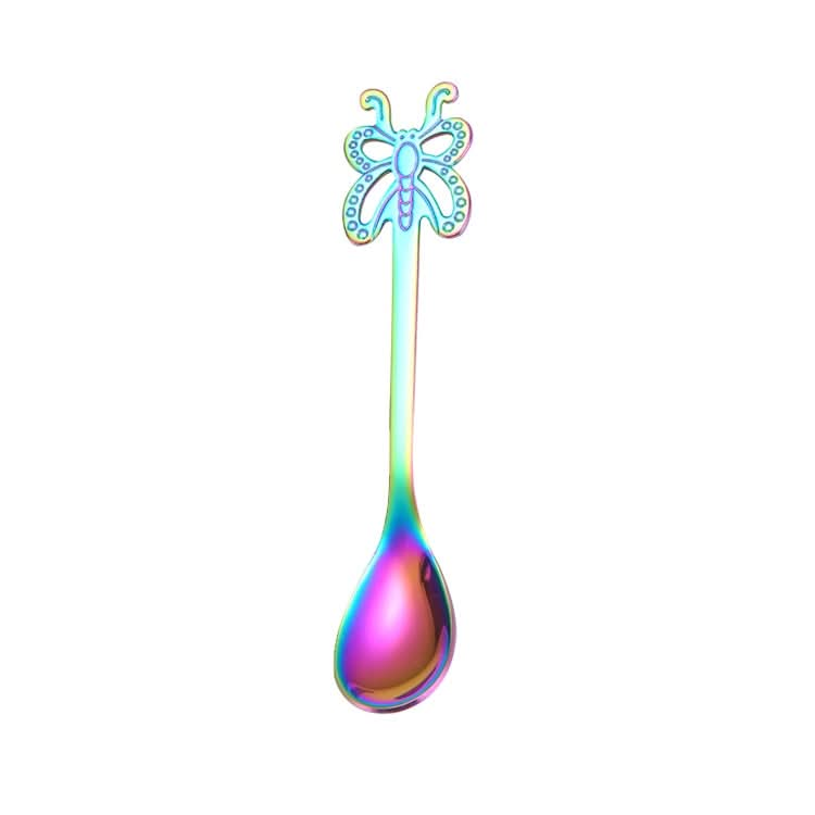 Multicolor Stainless Steel Butterfly Coffee Spoon Fruit Cold Drink Ice Cream Dessert Tea Spoon - Reluova