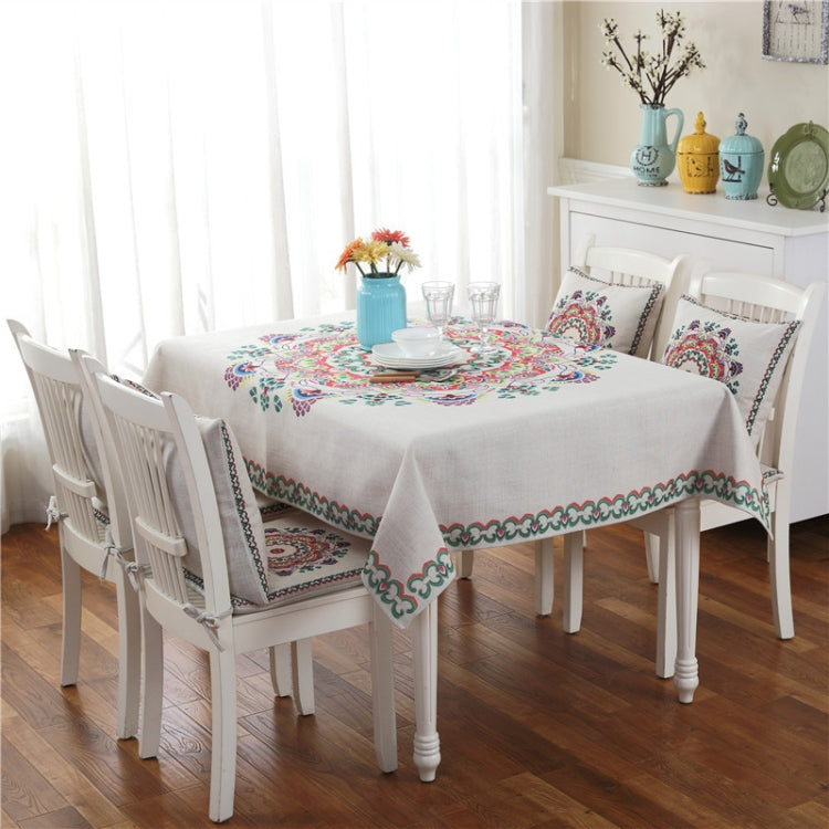 Retro Pattern Linen Table Cloth For Dinner Home Decor Dustproof Table Cover, Series 1 My Store