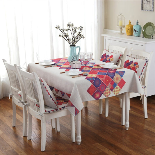 Retro Pattern Linen Table Cloth For Dinner Home Decor Dustproof Table Cover, Series 1