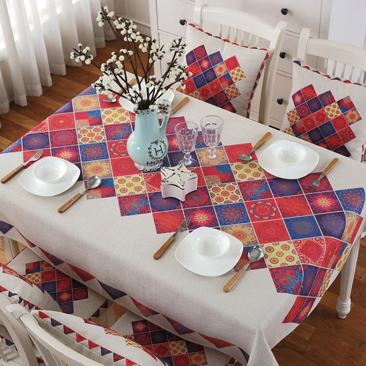 Retro Pattern Linen Table Cloth For Dinner Home Decor Dustproof Table Cover, Series 1 My Store