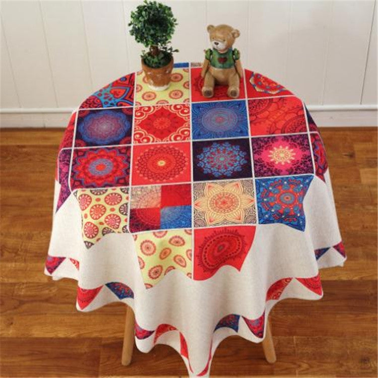 Retro Pattern Linen Table Cloth For Dinner Home Decor Dustproof Table Cover, Series 1 My Store