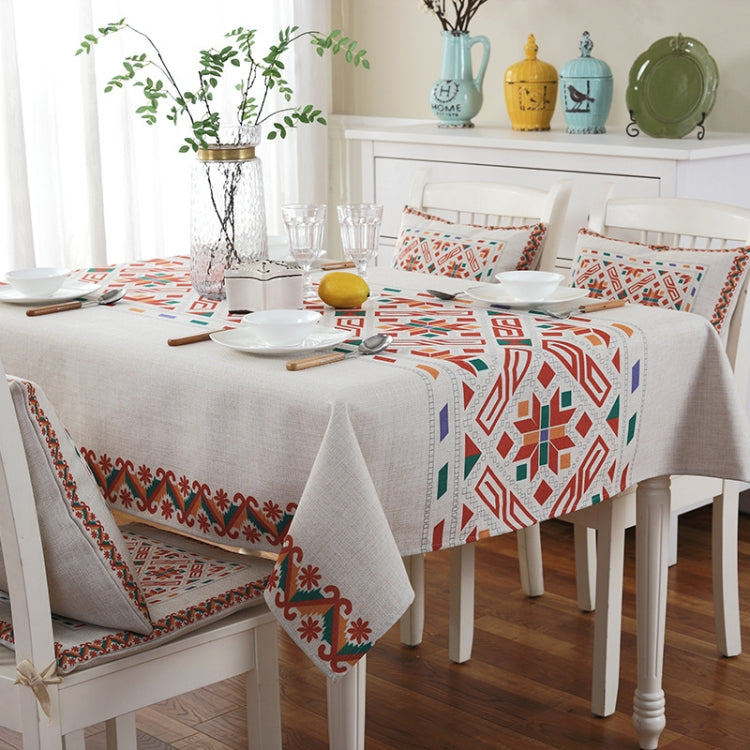 Retro Pattern Linen Table Cloth For Dinner Home Decor Dustproof Table Cover, Series 1 My Store