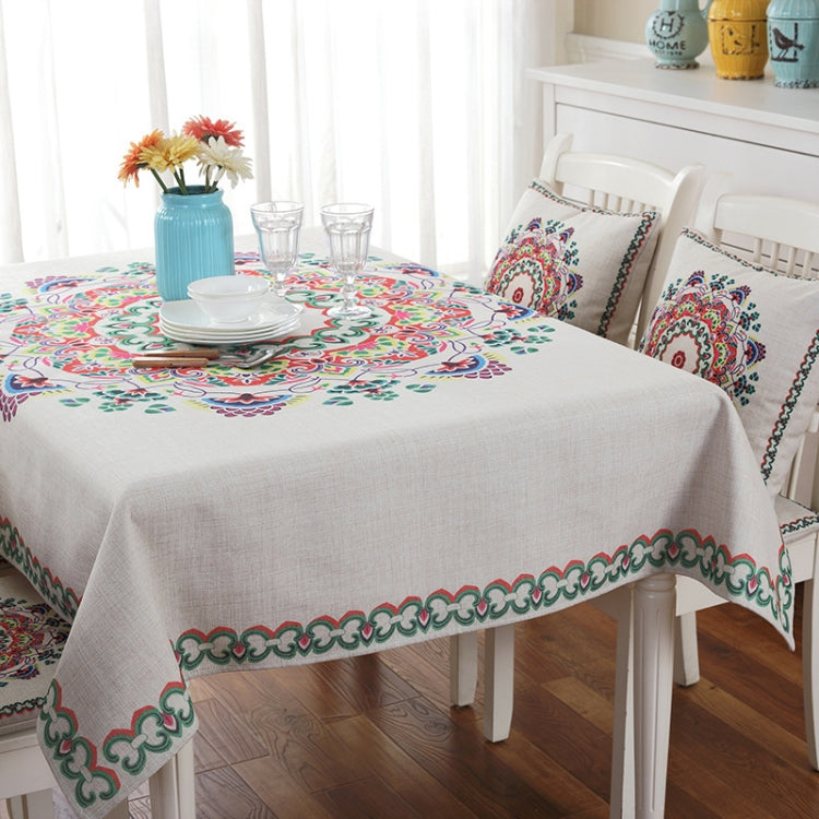 Retro Pattern Linen Table Cloth For Dinner Home Decor Dustproof Table Cover, Series 1 My Store