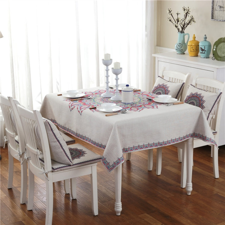 Retro Pattern Linen Table Cloth For Dinner Home Decor Dustproof Table Cover, Series 1 My Store