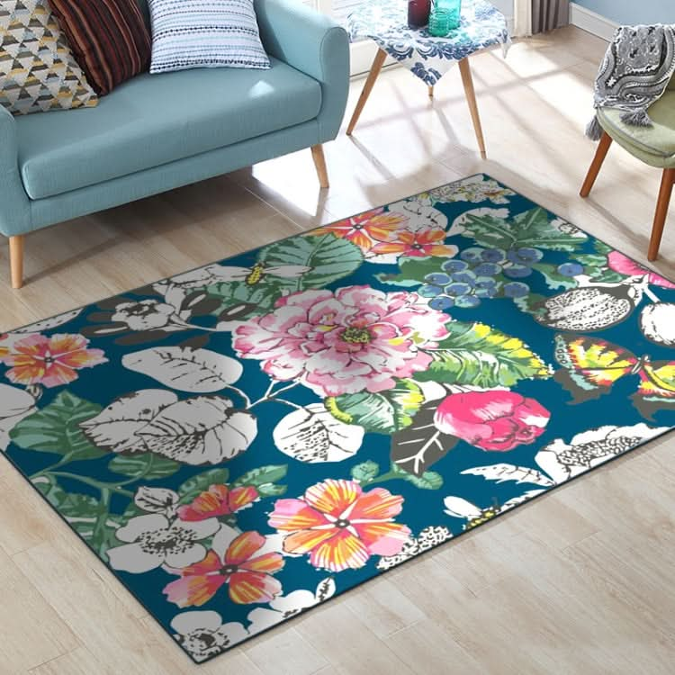 Country Flower Butterfly Door Mat Non-slip Floor Carpet