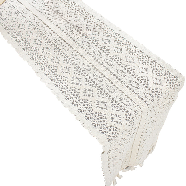 Tassel Lace Floral Romance Retro Crochet Hollow Cotton Blend Table Runner Covers My Store