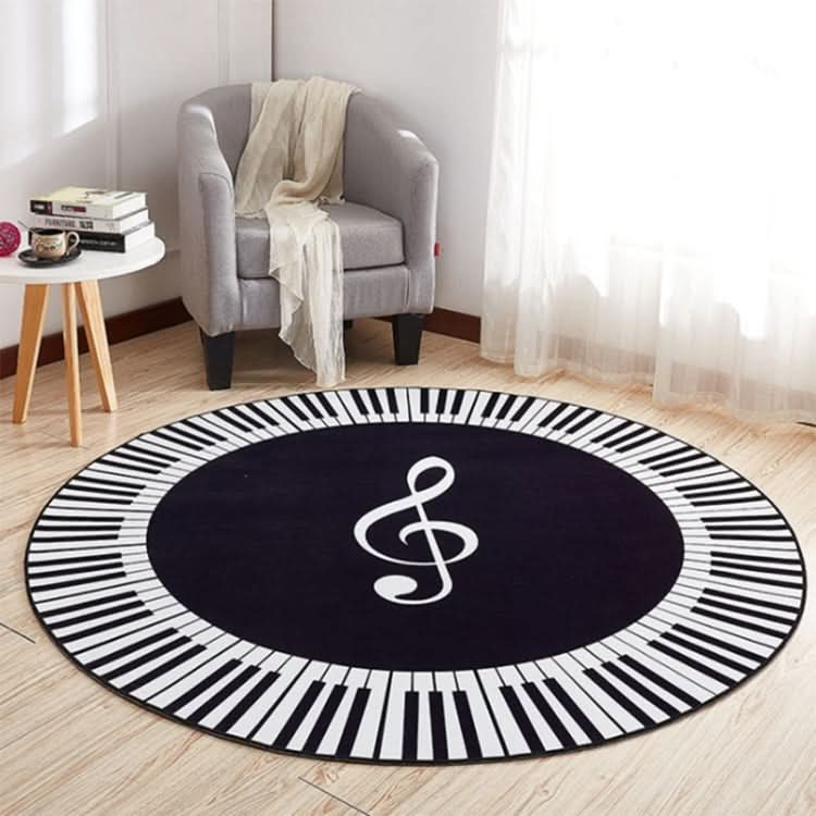 Music Symbol Piano Key  Round Carpet  Home Bedroom Mat Floor Decoration Rug,