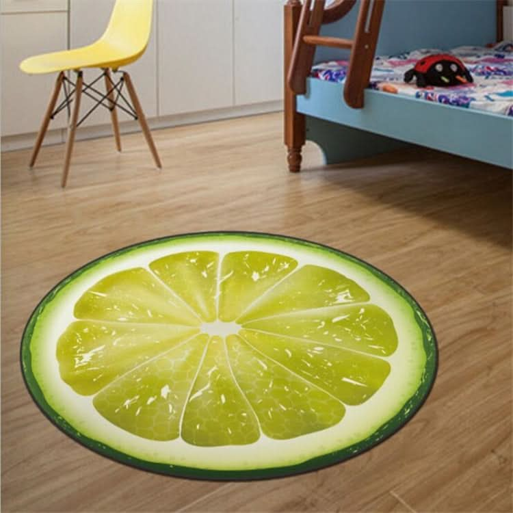 Fruit Pattern Rug Round Crystal Velvet Non-Slip Room Carpet Mat Reluova