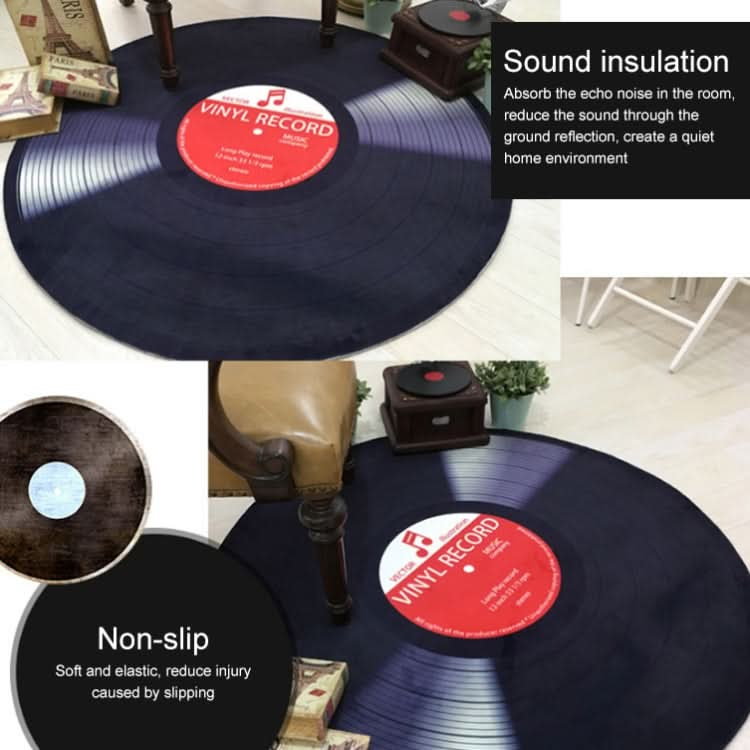 Creative Retro 3D DVR Record Carpet Round CD Floor Mat Home Decor Living Room Kid Bedroom Decoration  Rug, Reluova