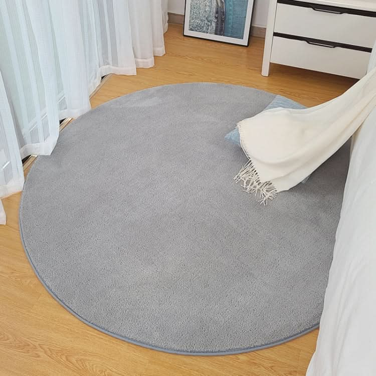 KSolid Round Carpet Soft Fleece Mat Anti-Slip Area Rug Kids Bedroom Door Mats, Series 3