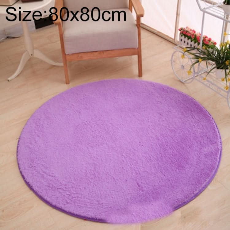 KSolid Round Carpet Soft Fleece Mat Anti-Slip Area Rug Kids Bedroom Door Mats, Series 3