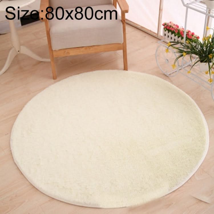 KSolid Round Carpet Soft Fleece Mat Anti-Slip Area Rug Kids Bedroom Door Mats, Series 3