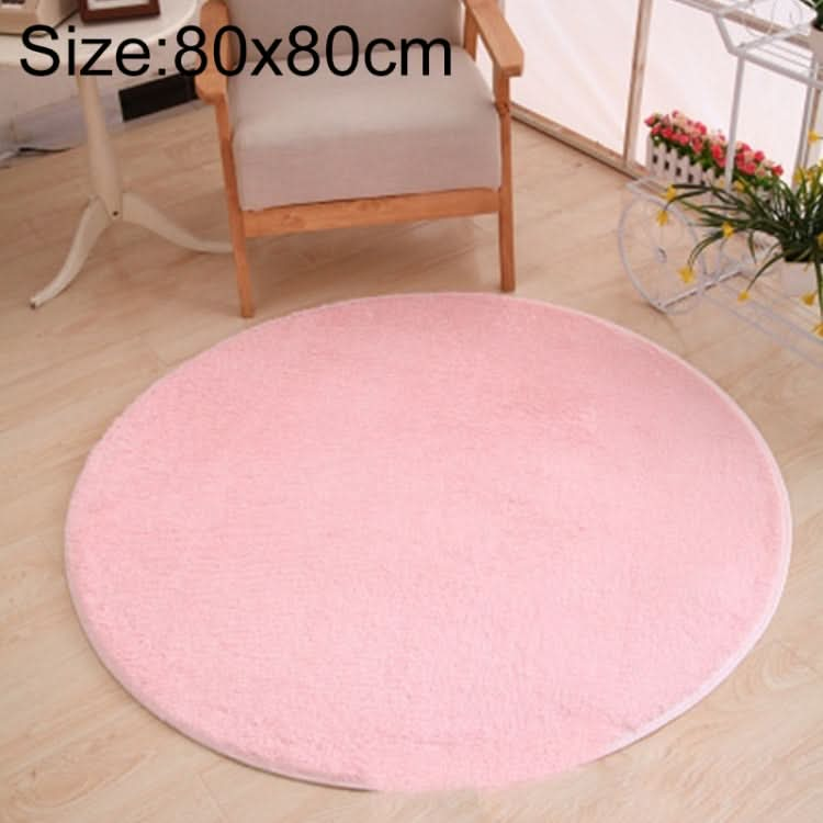 KSolid Round Carpet Soft Fleece Mat Anti-Slip Area Rug Kids Bedroom Door Mats, Series 3