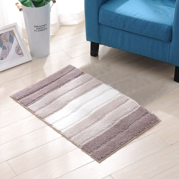 Stripe Indoor Anti-slip Bathroom Kitchen Floor Mat Microfiber Rug Carpet