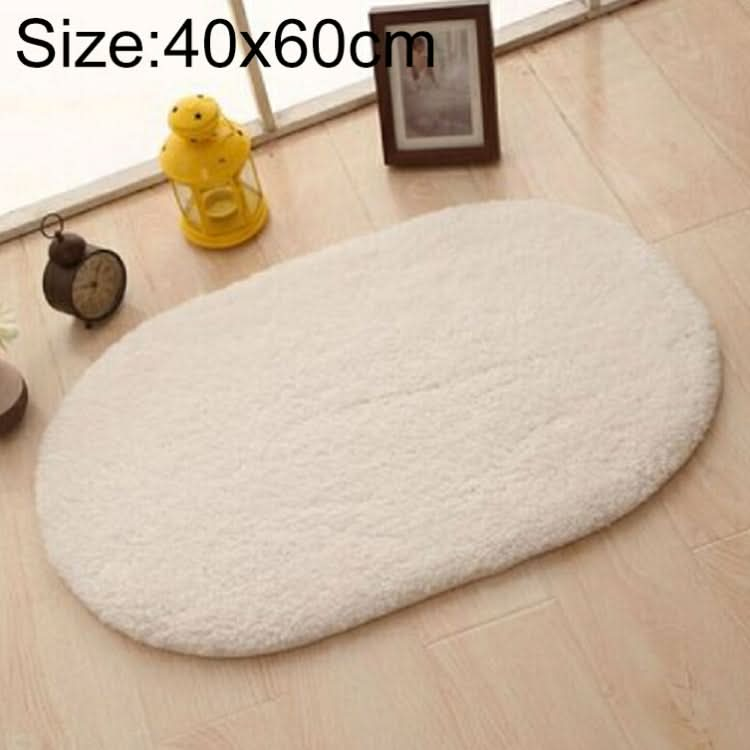 Faux Fur Rug Anti-slip Solid Bath Carpet Kids Room Door Mats Oval  Bedroom Living Room Rugs, Series 1