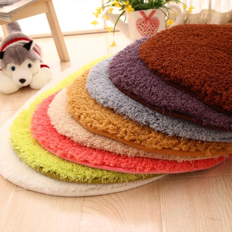 Faux Fur Rug Anti-slip Solid Bath Carpet Kids Room Door Mats Oval  Bedroom Living Room Rugs, Series 4 Reluova