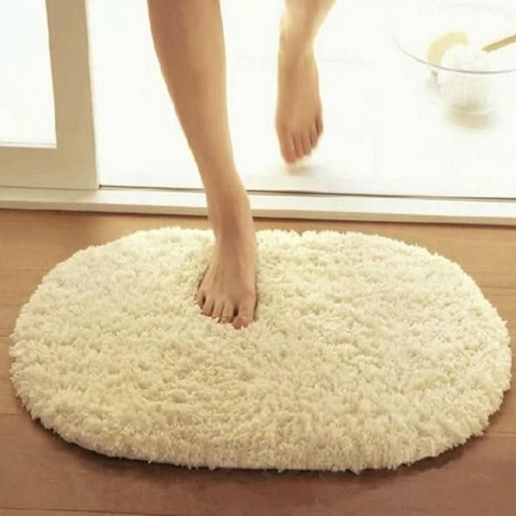 Faux Fur Rug Anti-slip Solid Bath Carpet Kids Room Door Mats Oval  Bedroom Living Room Rugs, Series 4 Reluova