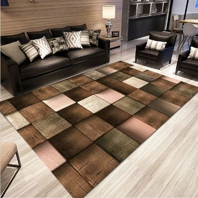 Simple Modern Abstract Lattice Carpets Living Room Bedroom Floor Mat Reluova