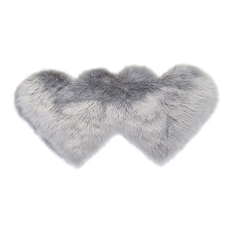 Creative Double Heart Imitation Wool Carpet Sofa Cushion Mat Plush Bedroom Living Room Floor Rugs, Series 3 Reluova