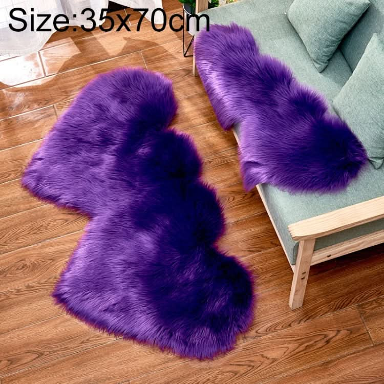 Creative Double Heart Imitation Wool Carpet Sofa Cushion Mat Plush Bedroom Living Room Floor Rugs, Series 3 Reluova