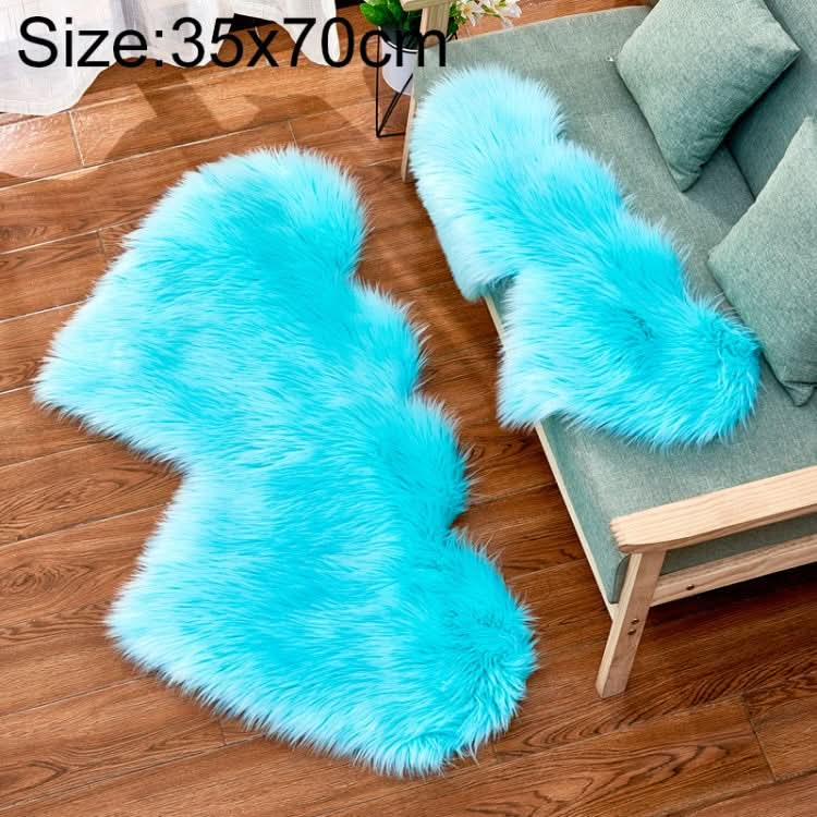 Creative Double Heart Imitation Wool Carpet Sofa Cushion Mat Plush Bedroom Living Room Floor Rugs, Series 3