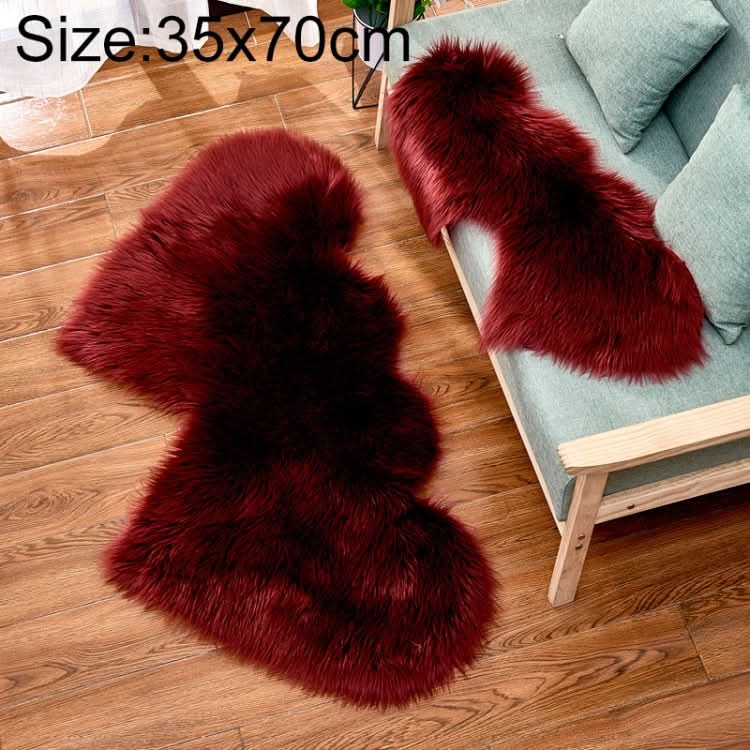 Creative Double Heart Imitation Wool Carpet Sofa Cushion Mat Plush Bedroom Living Room Floor Rugs, Series 3