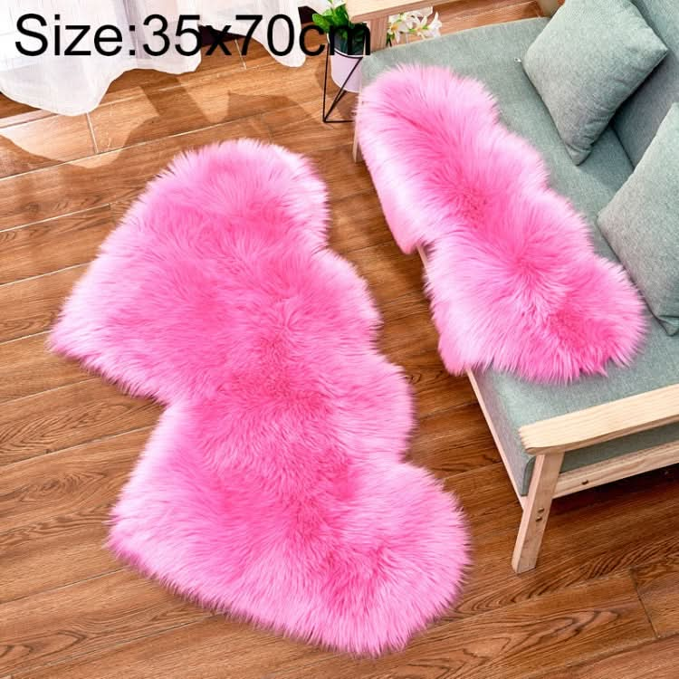 Creative Double Heart Imitation Wool Carpet Sofa Cushion Mat Plush Bedroom Living Room Floor Rugs, Series 3