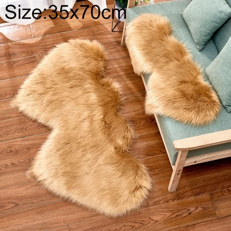 Creative Double Heart Imitation Wool Carpet Sofa Cushion Mat Plush Bedroom Living Room Floor Rugs, Series 3