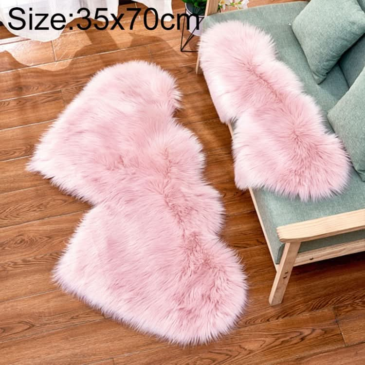 Creative Double Heart Imitation Wool Carpet Sofa Cushion Mat Plush Bedroom Living Room Floor Rugs, Series 3