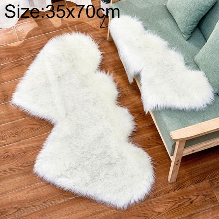 Creative Double Heart Imitation Wool Carpet Sofa Cushion Mat Plush Bedroom Living Room Floor Rugs, Series 3