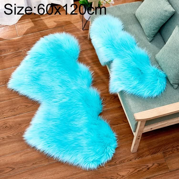 Creative Double Heart Imitation Wool Carpet Sofa Cushion Mat Plush Bedroom Living Room Floor Rugs, Series 1