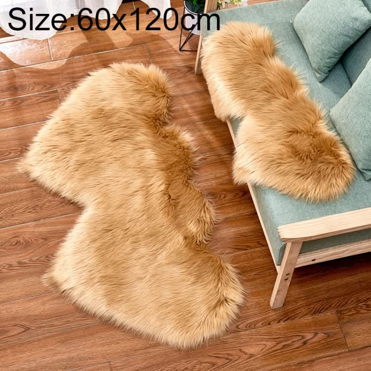 Creative Double Heart Imitation Wool Carpet Sofa Cushion Mat Plush Bedroom Living Room Floor Rugs, Series 1 Reluova