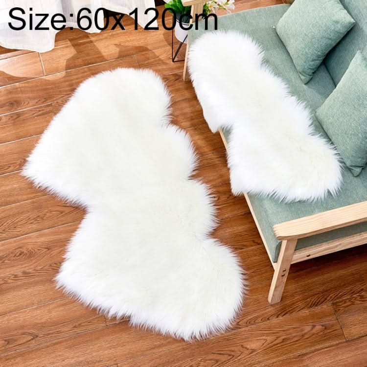 Creative Double Heart Imitation Wool Carpet Sofa Cushion Mat Plush Bedroom Living Room Floor Rugs, Series 1 Reluova