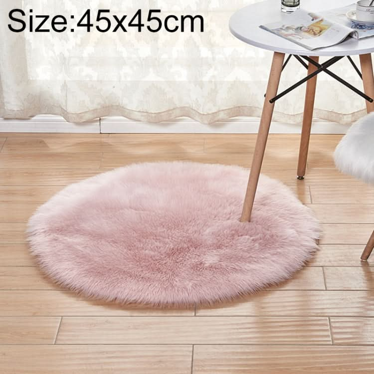 Long Plush Round Carpet Living Room Decoration Imitation Wool Carpet Mat