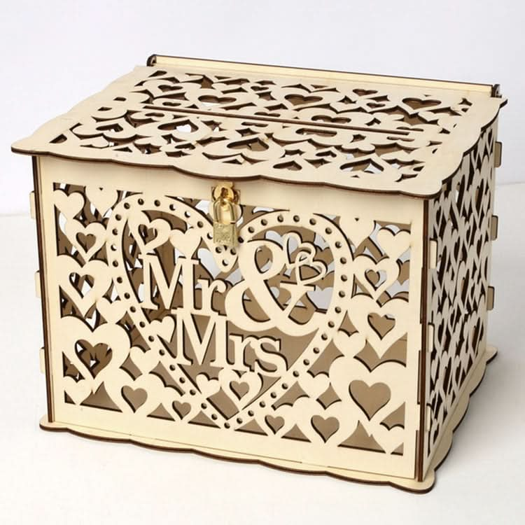 DIY Wooden Beautiful Wedding Card Box Gift Decoration Box