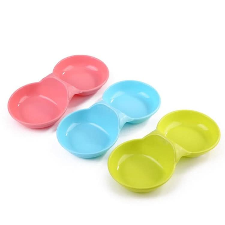 Durable Candy-colored Plastic Pet Double Bowl Cat Dog Bowl, Random Color Delivery - Reluova