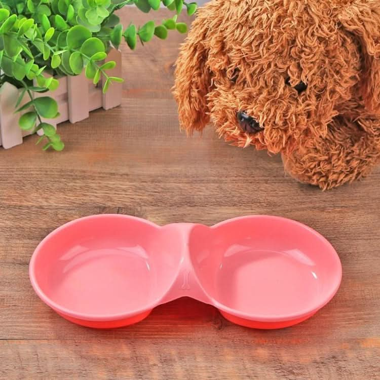 Durable Candy-colored Plastic Pet Double Bowl Cat Dog Bowl, Random Color Delivery - Reluova