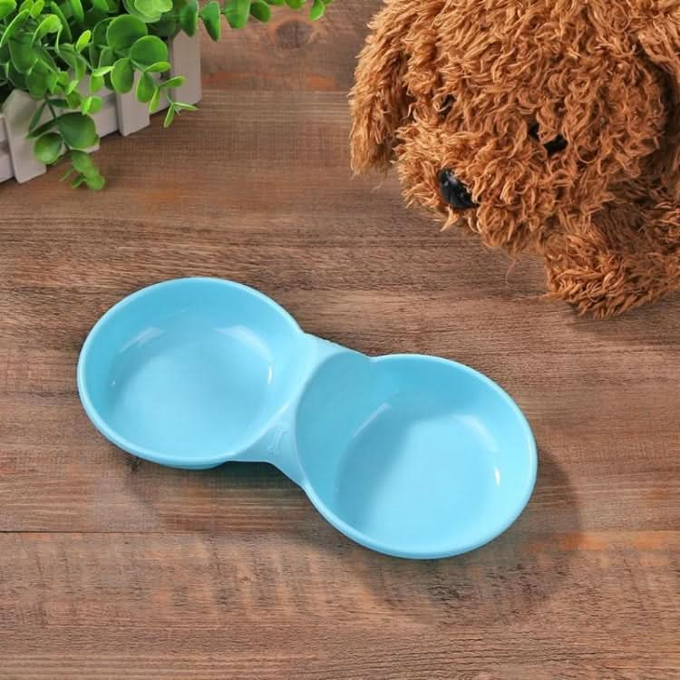 Durable Candy-colored Plastic Pet Double Bowl Cat Dog Bowl, Random Color Delivery - Reluova