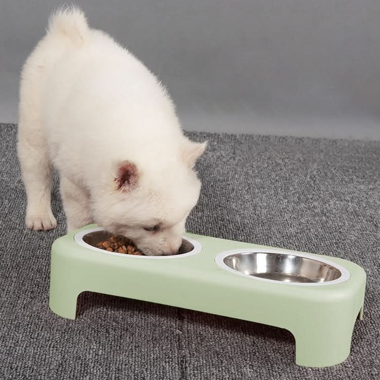 Candy Color Simple Stainless Steel Plastic Dog Cat Bowl Pet Double Bowl - Reluova