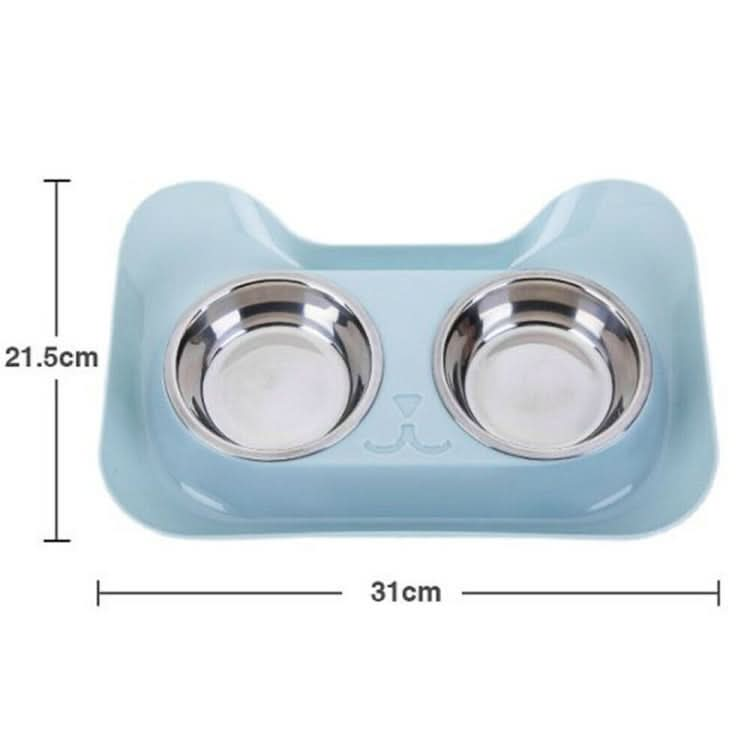 Stainless Steel Cat and Dog Double Bowl Leak-proof Drinking Water Pet Bowl - Reluova