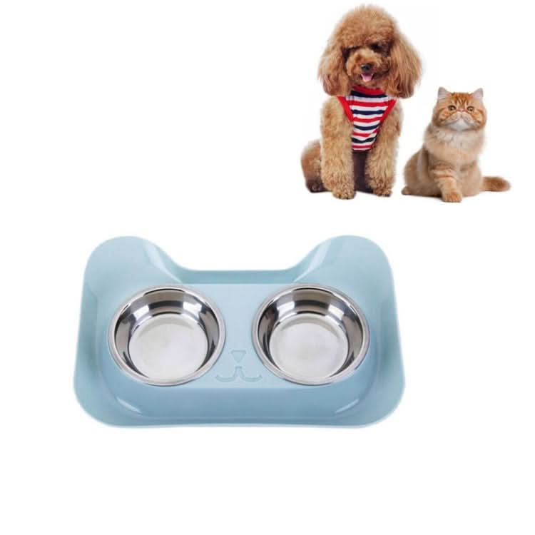 Stainless Steel Cat and Dog Double Bowl Leak-proof Drinking Water Pet Bowl - Reluova