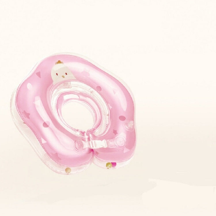 Cute Cartoon Chick Pattern Transparent PVC Adjustable Inflatable Baby Swimming Float Ring Neck Ring