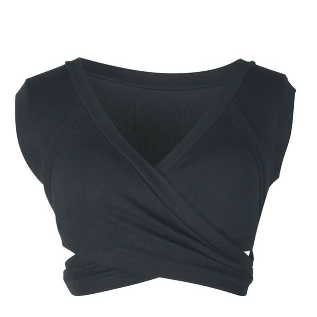 Sexy Ladies Knit Sleeveless Straps Lumbar Short Vest Bottoming Shirt Reluova