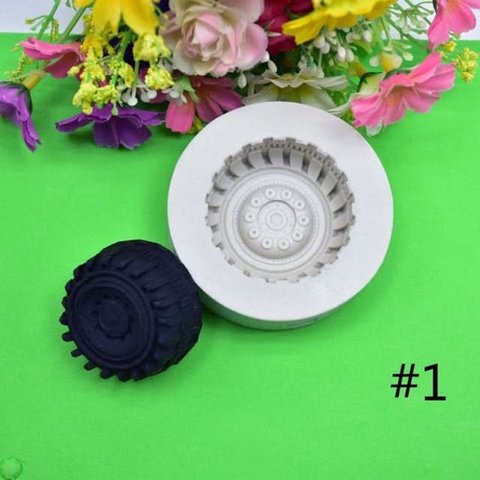 2 PCS DIY Tires Shape Sugar Craft Cake Silicone Mold Fondant Baking Decorating Tools Random Color Delivery-Reluova