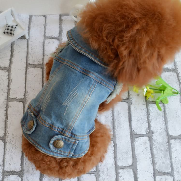 Retro Personality Denim Small Vest Pet Dog Clothes Pet Jacket - Reluova