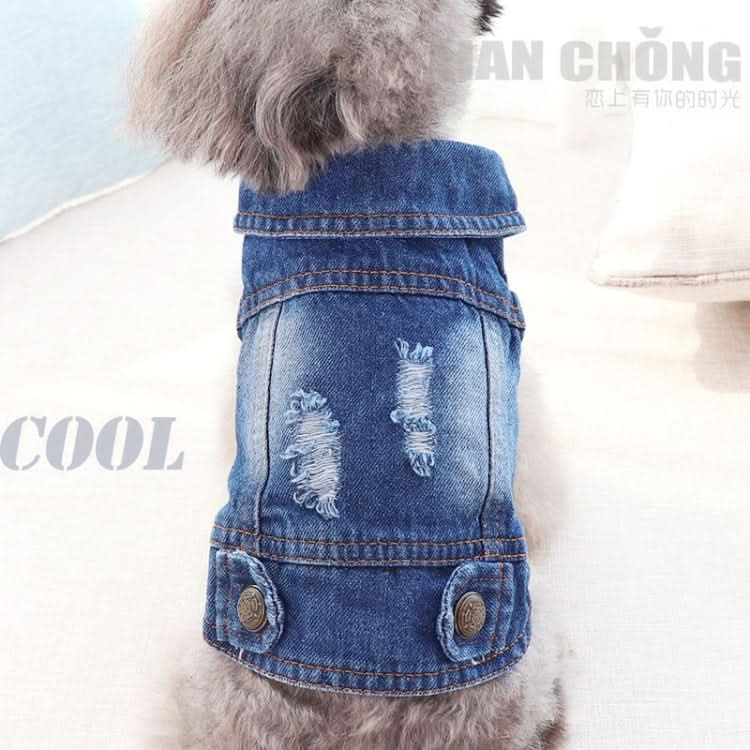 Retro Personality Denim Small Vest Pet Dog Clothes Pet Jacket - Reluova