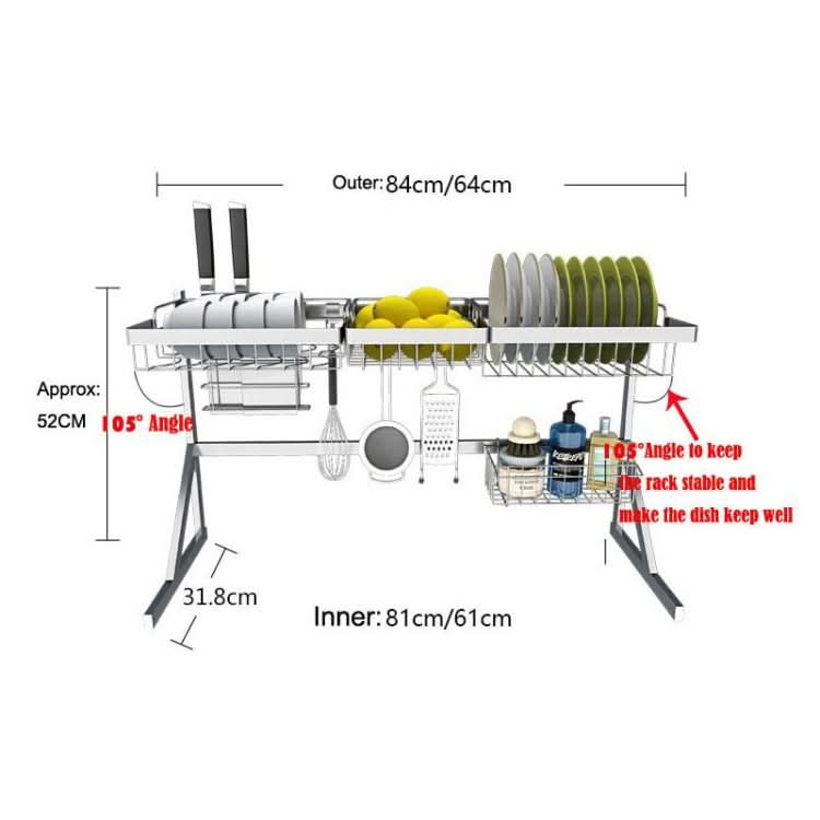 Stainless Steel Sink Drain Dish Rack Kitchen Storage Supplies - Reluova